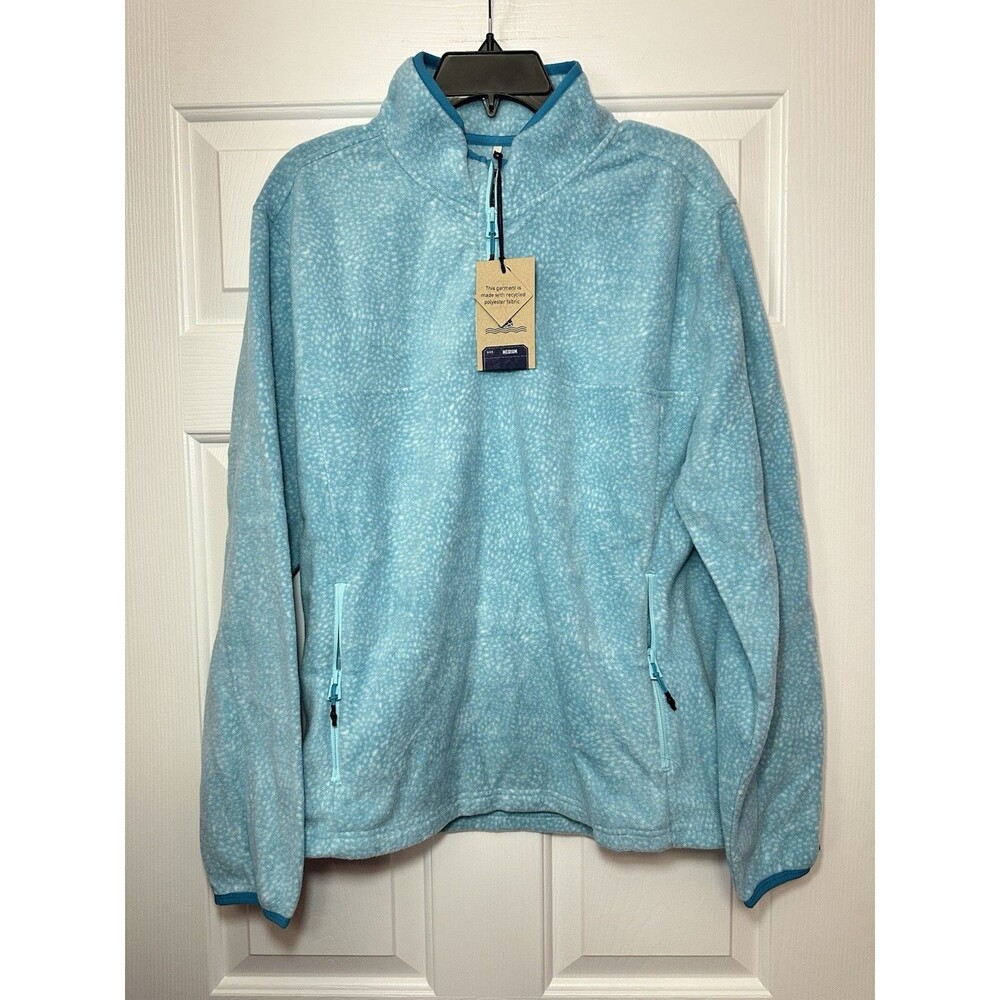 Size M Chubbies The Tundra Quarter Zip Fleece Pullover Sweater Blue Mens NEW